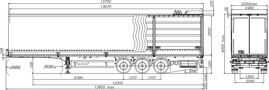 МАЗ-975830-3025-010 - Тентованный полуприцеп: фото 4 МАЗ-975830-3025-010 - Тентованный полуприцеп: фото 4
