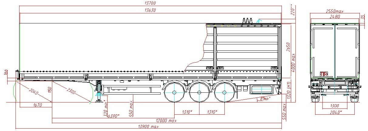МАЗ-975830-3028-000 - Бортовой полуприцеп/ Платформа: фото 2 МАЗ-975830-3028-000 - Бортовой полуприцеп/ Платформа: фото 2