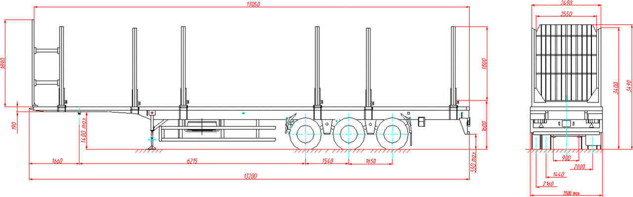 МАЗ-998640-010 - Полуприцеп лесовоз, сортиментовоз: фото 2 МАЗ-998640-010 - Полуприцеп лесовоз, сортиментовоз: фото 2