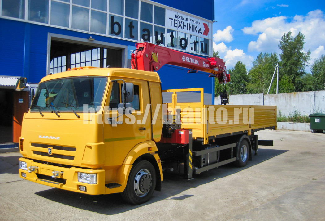 Бортовой грузовик/ Платформа, Автоманипулятор Бортовой автомобиль КАМАЗ 4308 с КМУ SUNHUNK S1254: фото 1