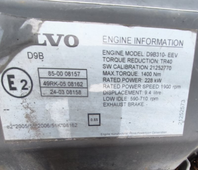 Двигатель Двигатель VOLVO 2006 D9B310 FM9 D9B310: фото 6