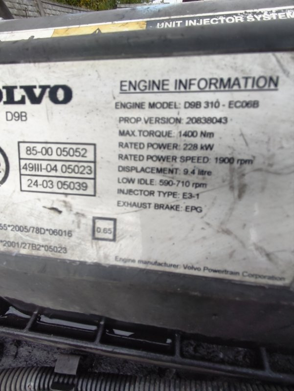 Двигатель Двигатель VOLVO 2012 B03191378 FM9 D9B310: фото 6