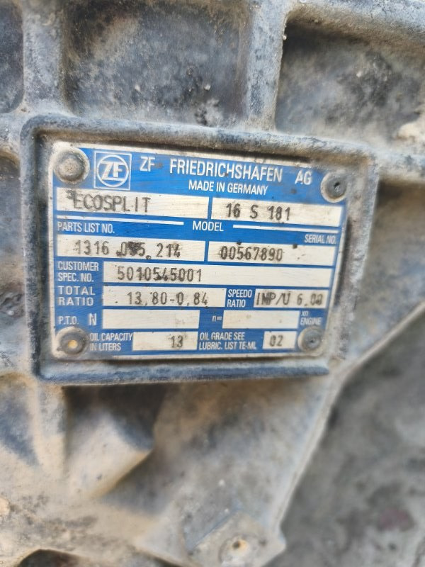 МКПП MAN 16S181 1316055214 - Коробка передач: фото 5 МКПП MAN 16S181 1316055214 - Коробка передач: фото 5