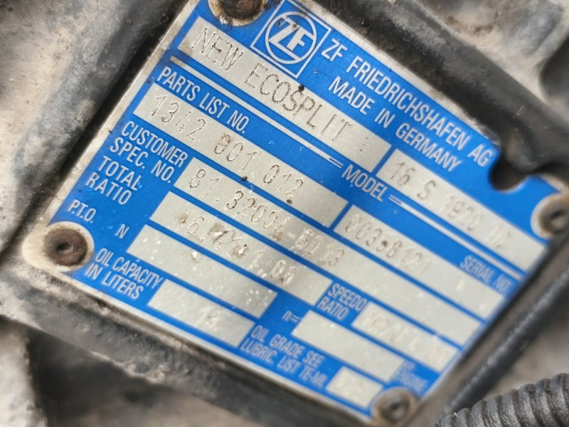 Коробка передач МКПП MAN 16S1920 TD 2006 1342001012 D2066LF: фото 7 Коробка передач МКПП MAN 16S1920 TD 2006 1342001012 D2066LF: фото 7