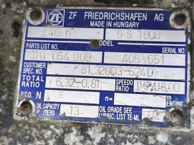 МКПП MAN 6S1600 1310054009 - Коробка передач: фото 5 МКПП MAN 6S1600 1310054009 - Коробка передач: фото 5