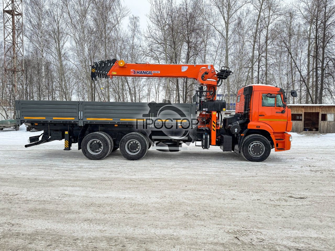 Новый Бортовой грузовик/ Платформа, Автоманипулятор КАМАЗ Камаз 6520 бортовой с КМУ Hangil HGC 987: фото 11