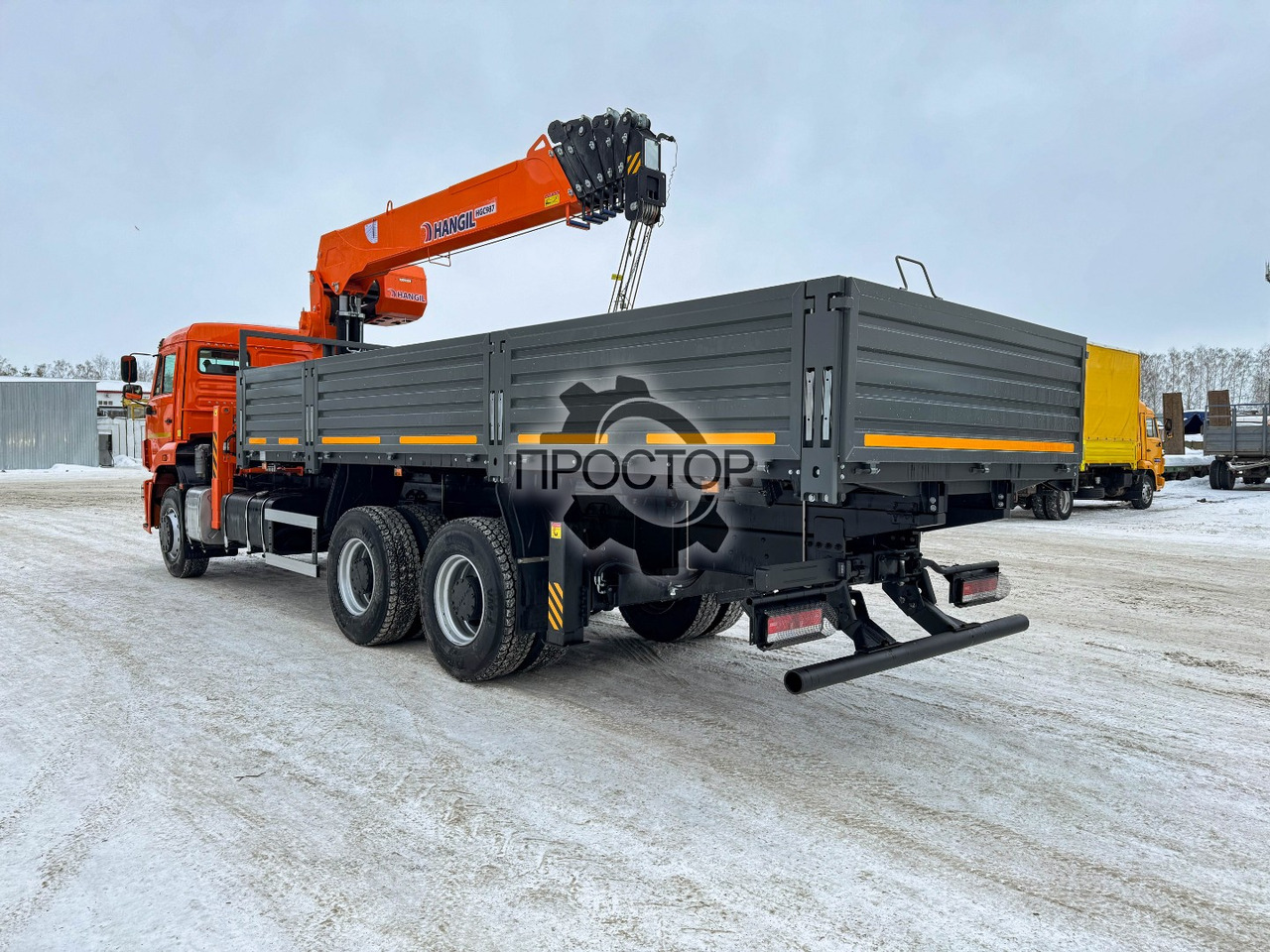 Камаз 6520 бортовой с КМУ Hangil HGC 987 - Бортовой грузовик/ Платформа, Автоманипулятор: фото 5 Камаз 6520 бортовой с КМУ Hangil HGC 987 - Бортовой грузовик/ Платформа, Автоманипулятор: фото 5