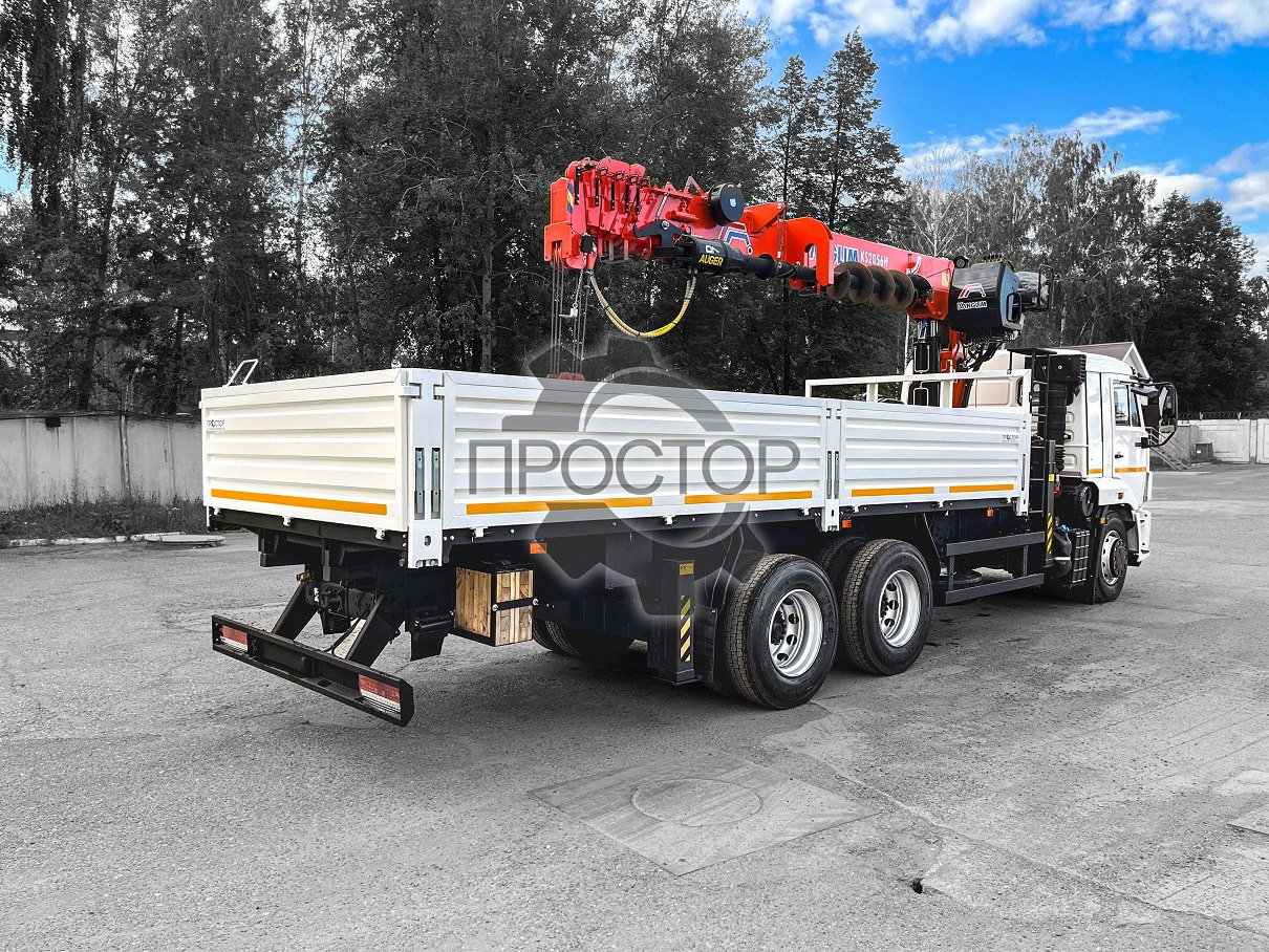 Новый Бортовой грузовик/ Платформа, Автоманипулятор Камаз Камаз 65115 бортовой с КМУ Kanglim KS 2056 H (с буром): фото 10