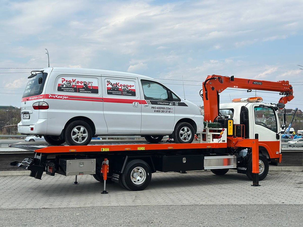 Эвакуатор Эвакуаторная платформа 4.5 т с КМУ 3.2 т на шасси Isuzu Elf: фото 14