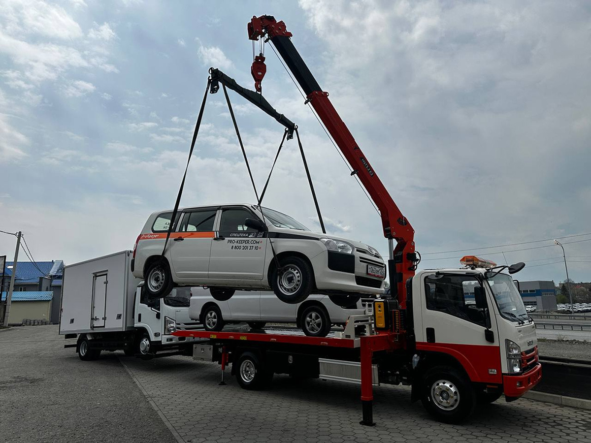 Эвакуатор Эвакуаторная платформа 4.5 т с КМУ 3.2 т на шасси Isuzu Elf: фото 24