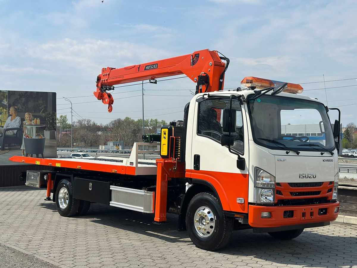 Эвакуаторная платформа 4.5 т с КМУ 3.2 т на шасси Isuzu Elf - Эвакуатор: фото 3 Эвакуаторная платформа 4.5 т с КМУ 3.2 т на шасси Isuzu Elf - Эвакуатор: фото 3