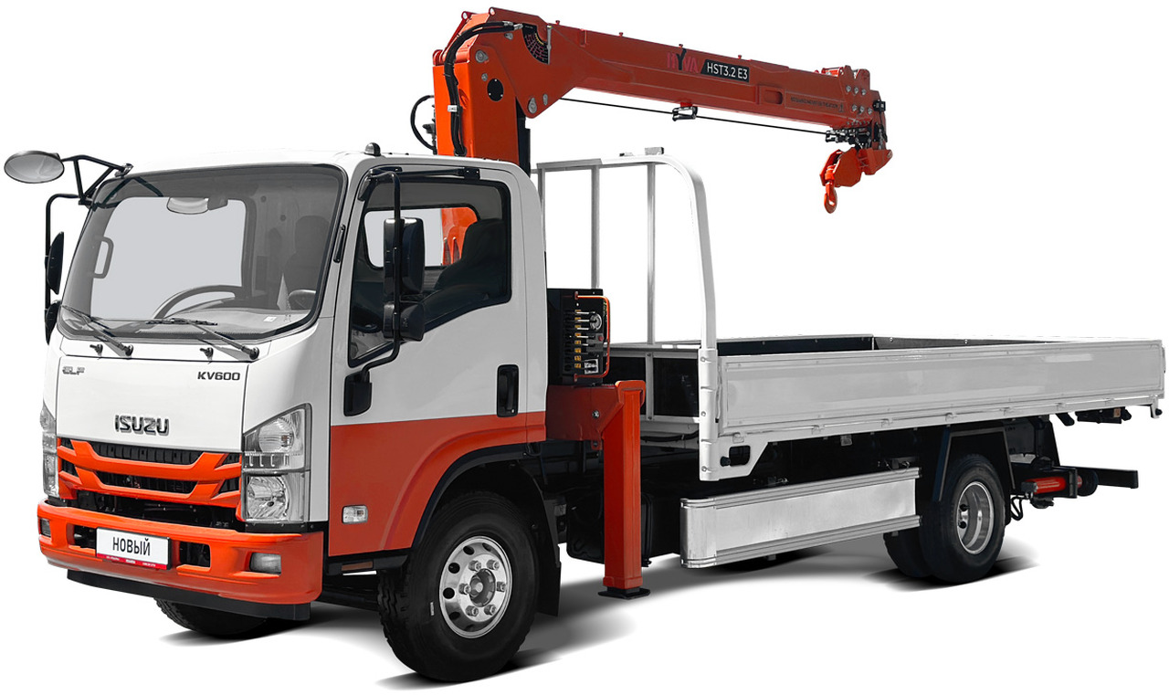 ISUZU ELF бортовой с КМУ HYVA - Бортовой грузовик/ Платформа, Автоманипулятор: фото 1 ISUZU ELF бортовой с КМУ HYVA - Бортовой грузовик/ Платформа, Автоманипулятор: фото 1