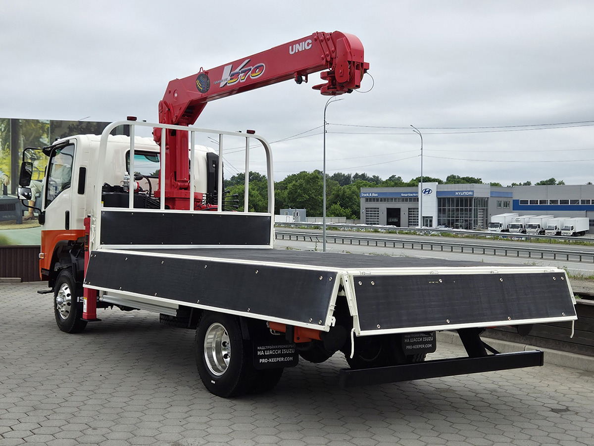 Бортовой грузовик/ Платформа, Автоманипулятор ISUZU ELF бортовой с КМУ UNIC: фото 15