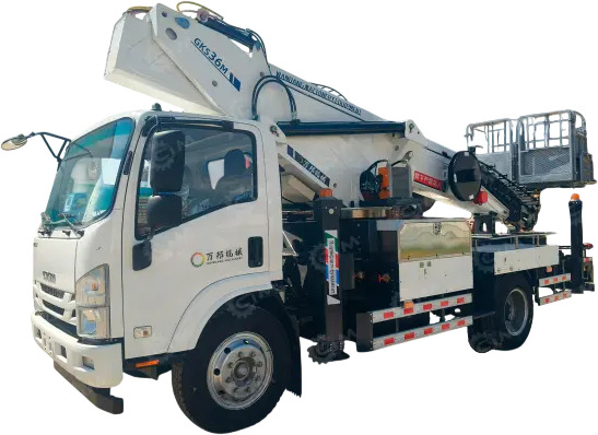Автовышка WANBANG GKS36 на шасси ISUZU 4Х2 дв 139kw высота подъёма 36м гп корзины 200кг - Автовышка: фото 1 Автовышка WANBANG GKS36 на шасси ISUZU 4Х2 дв 139kw высота подъёма 36м гп корзины 200кг - Автовышка: фото 1