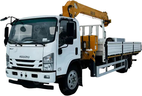Бортовой грузовик ISUZU 4x2 дв 139kw гп 6 тонн c кму XCMG SQS125 гп 5т 4 секции стрела 11,2 кузов 6200х2400х550 колёса 8.25R20 с корзиной - Бортовой грузовик/ Платформа: фото 1 Бортовой грузовик ISUZU 4x2 дв 139kw гп 6 тонн c кму XCMG SQS125 гп 5т 4 секции стрела 11,2 кузов 6200х2400х550 колёса 8.25R20 с корзиной - Бортовой грузовик/ Платформа: фото 1