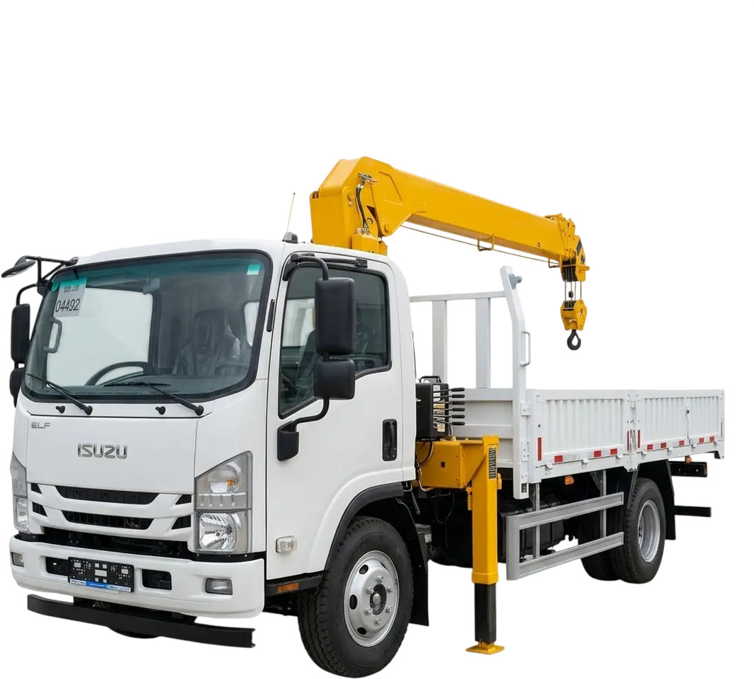 Бортовой грузовик Isuzu Elf (N-series) с КМУ XCMG, 2024 - Бортовой грузовик/ Платформа: фото 1 Бортовой грузовик Isuzu Elf (N-series) с КМУ XCMG, 2024 - Бортовой грузовик/ Платформа: фото 1