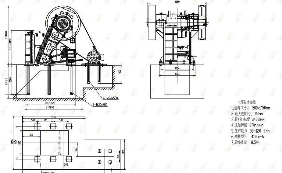 Новый Щековая дробилка Щековая дробилка PE 500x750: фото 10