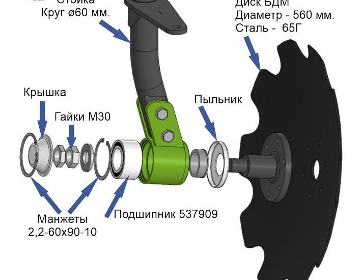 Новый Дисковая борона БДМ-АгроЦентр БДМ-2,4х2Н: фото 11