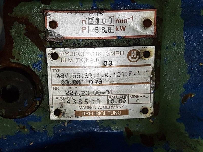 Hydromatik A8V55SR1R101F100081-227.20.90.81-Load sensing pump в лизинг Hydromatik A8V55SR1R101F100081-227.20.90.81-Load sensing pump: фото 6