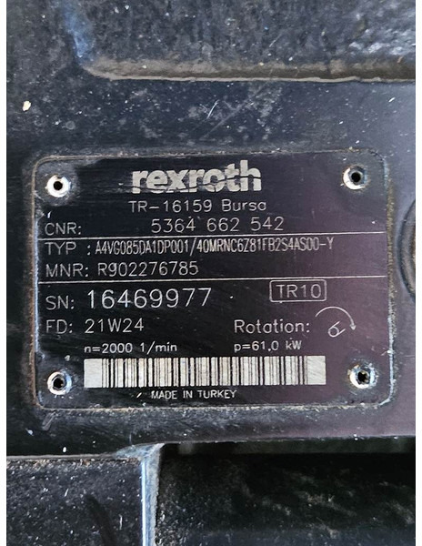 Yanmar V120-Rexroth A4VG085-Drive pump/Fahrpumpe/Rijpomp - Гидравлика для Строительной техники: фото 5 Yanmar V120-Rexroth A4VG085-Drive pump/Fahrpumpe/Rijpomp - Гидравлика для Строительной техники: фото 5