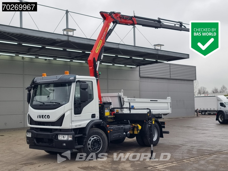 Iveco Eurocargo 180E320 4X2 Steelsuspension 3-Seiten Palfinger PK12.501 Euro 6 - Самосвал, Автоманипулятор: фото 1 Iveco Eurocargo 180E320 4X2 Steelsuspension 3-Seiten Palfinger PK12.501 Euro 6 - Самосвал, Автоманипулятор: фото 1