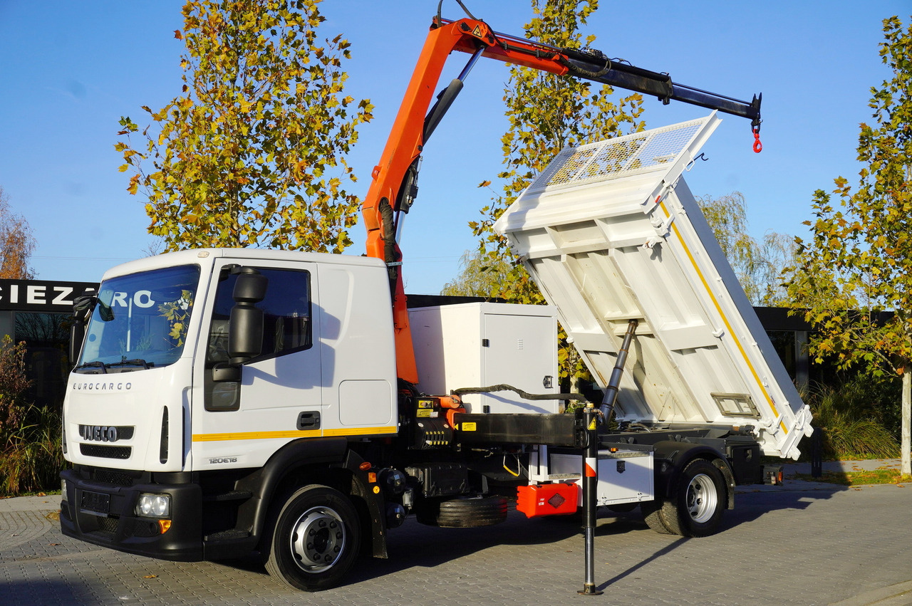 IVECO Eurocargo 120E18 Crane Palfinger / 3-way tipper / sleeper cab - Грузовик бортовой/ Платформа, Автоманипулятор: фото 1