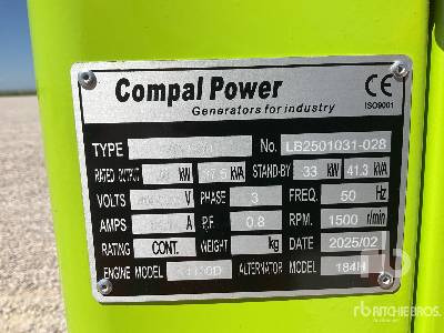 COMPAL VG-R30 37.5 kVA (Unused) - Электрогенератор: фото 5 COMPAL VG-R30 37.5 kVA (Unused) - Электрогенератор: фото 5