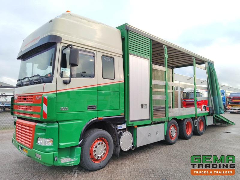 DAF FAK XF95.430 8x2 Super spacecab Euro3 - CurtainSider 7.31m + Ramp 16T - MachineTransporter - 6 Persons (V558) - Автовоз: фото 1 DAF FAK XF95.430 8x2 Super spacecab Euro3 - CurtainSider 7.31m + Ramp 16T - MachineTransporter - 6 Persons (V558) - Автовоз: фото 1