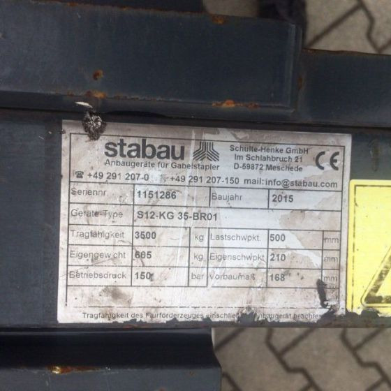 Stabau Fork clamp - Захват для Погрузочно-разгрузочной техники: фото 1 Stabau Fork clamp - Захват для Погрузочно-разгрузочной техники: фото 1