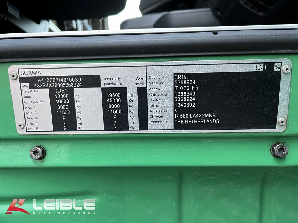 Scania R 580 Topline V8 *VollLuft*1000L Tank*TOP Zust.  в лизинг Scania R 580 Topline V8 *VollLuft*1000L Tank*TOP Zust.: фото 26