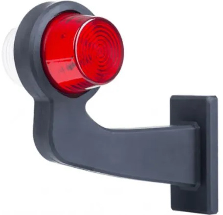 LAMPA OBRYSOWA (OLD SCHOOL) NA WYSIEGNIKU DŁUGIM (LED) BIAŁO - CZERWONA 12/24V LEWA - Свет/ Освещение для Грузовиков: фото 1