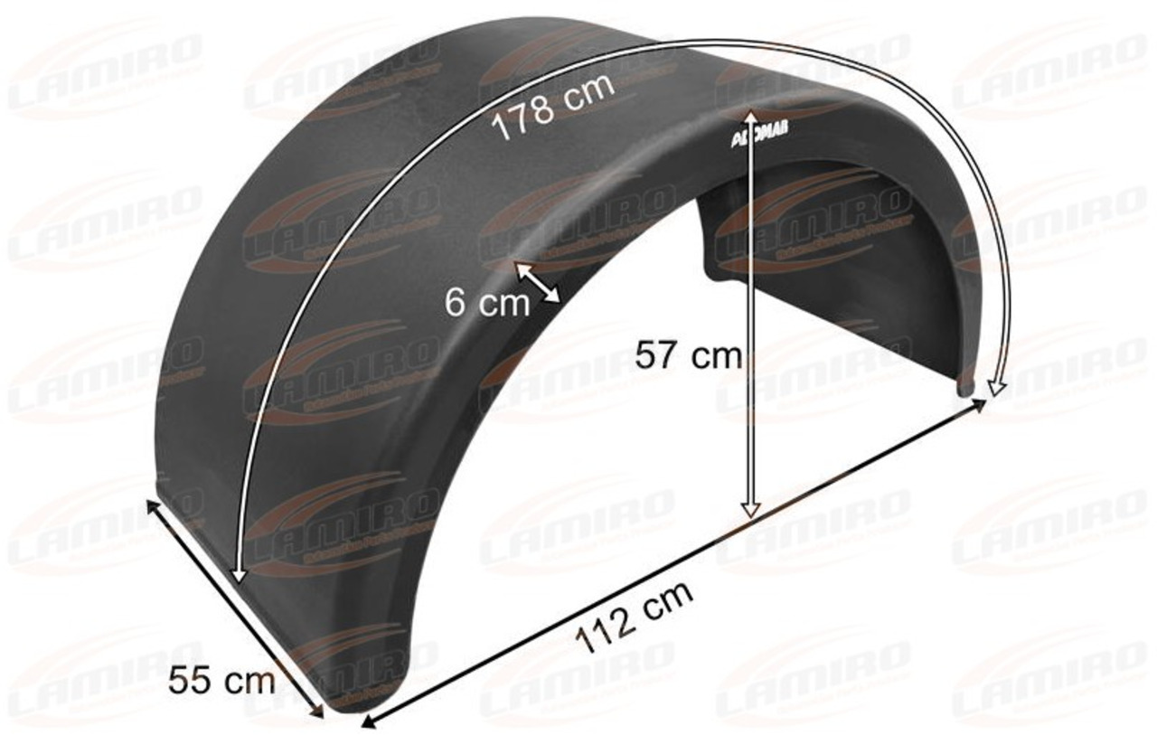 REAR PLASTIC TRAILER FENDER / MUDGUARD, WITHOUT MOUNTING - Крыло для Прицепов: фото 1