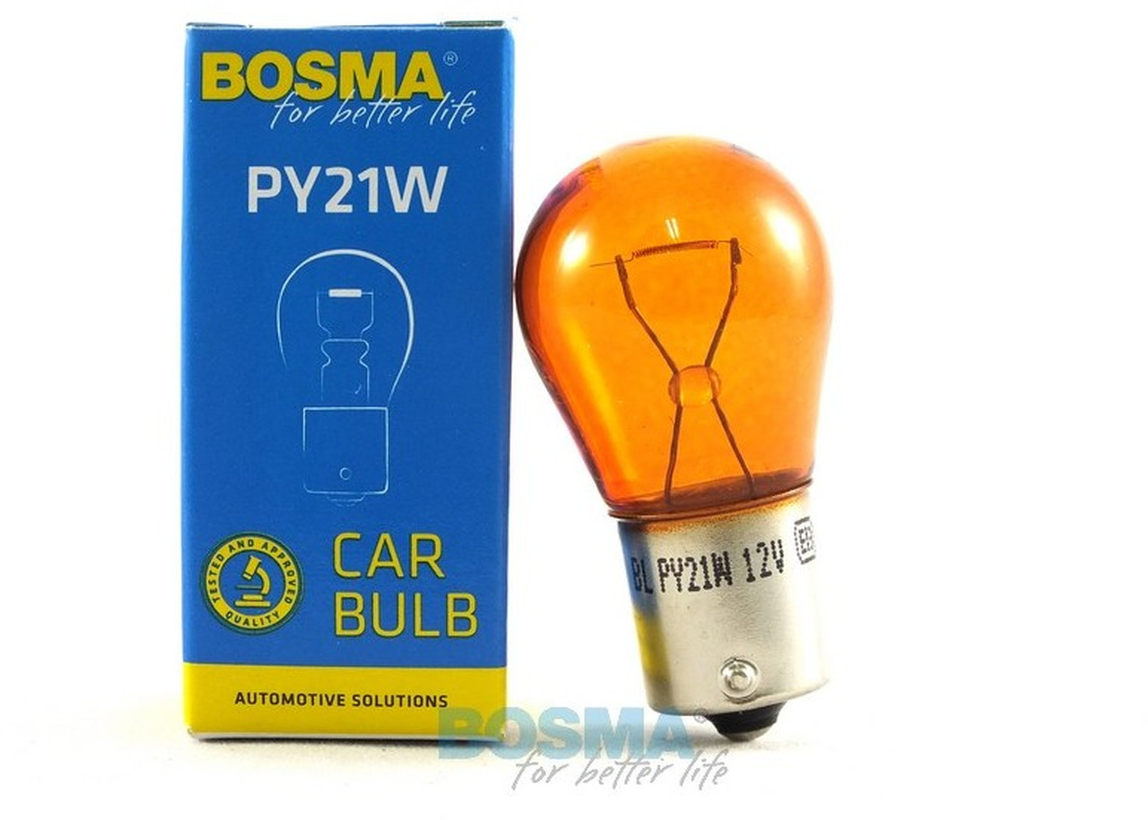 ŻARÓWKA 12V 21W PY21W BAU15s AMBER BOSMA - Свет/ Освещение для Легковых автомобилей: фото 1