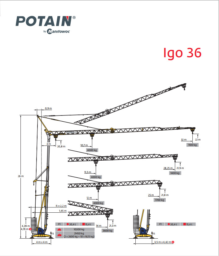 Potain IGO 36 - Быстромонтируемый башенный кран: фото 1 Potain IGO 36 - Быстромонтируемый башенный кран: фото 1