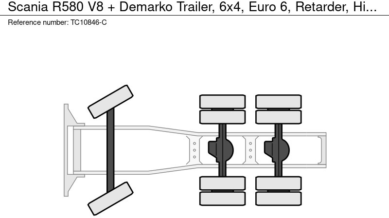 Scania R580 V8 + Demarko Trailer, 6x4, Euro 6, Retarder, Highline, Showtruck в лизинг Scania R580 V8 + Demarko Trailer, 6x4, Euro 6, Retarder, Highline, Showtruck: фото 9
