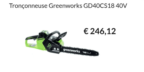Tronçonneuse 40 V GREENWORKS GD40CS18 - Металлообрабатывающий станок: фото 1 Tronçonneuse 40 V GREENWORKS GD40CS18 - Металлообрабатывающий станок: фото 1