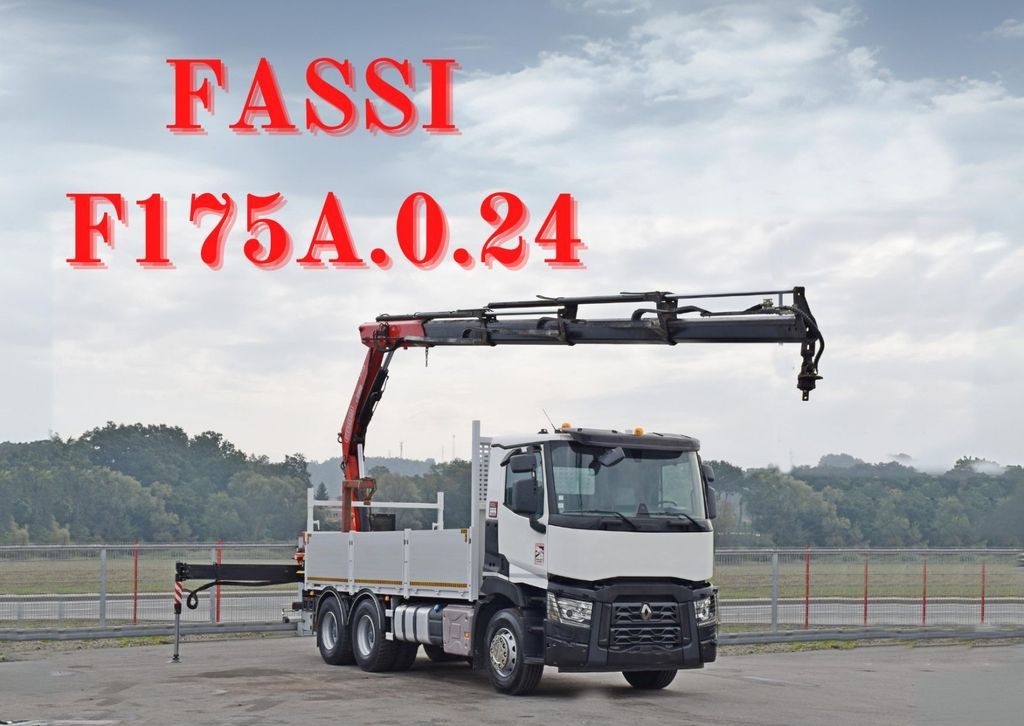 Renault C 380*PRITSCHE 5,45m*FASSI F175A.0.22+ FUNK/6x4  - Автоманипулятор, Грузовик бортовой/ Платформа: фото 1