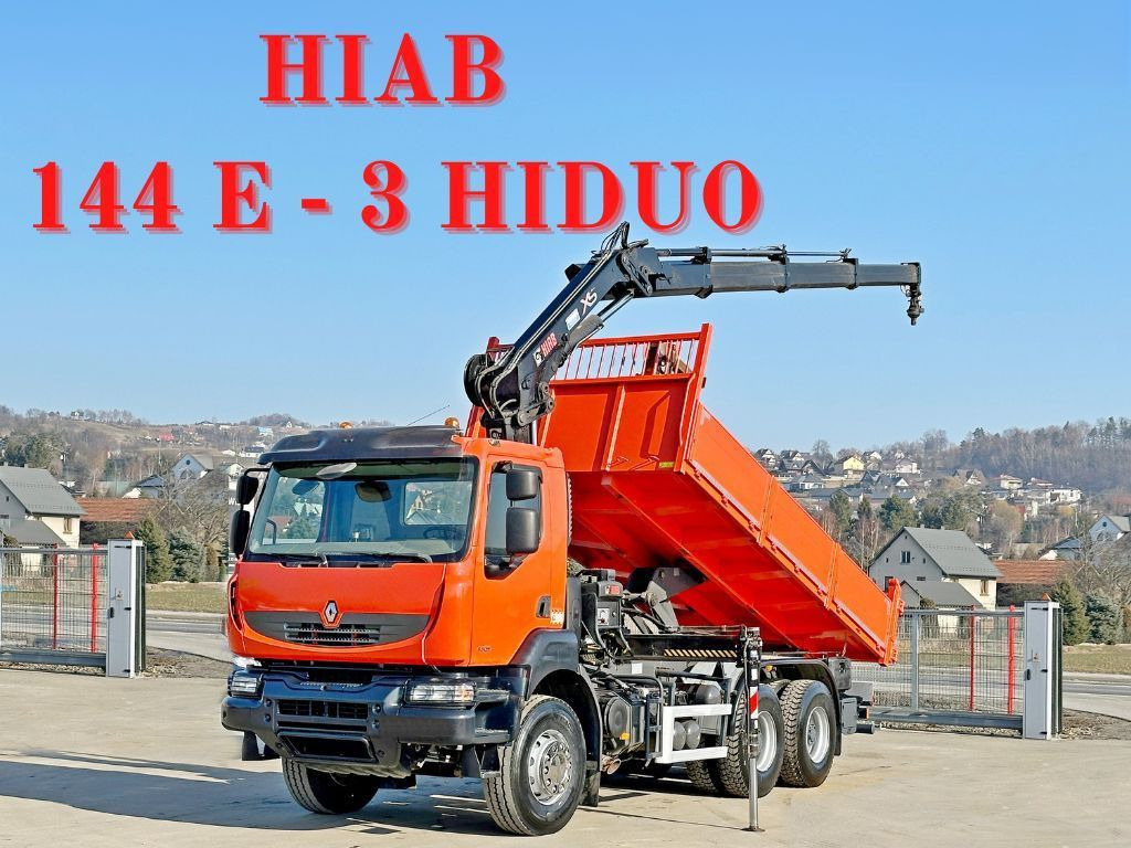Renault KERAX 430* HIAB 144 E-3 HIDUO + FUNK / 6x4 - Самосвал, Автоманипулятор: фото 1 Renault KERAX 430* HIAB 144 E-3 HIDUO + FUNK / 6x4 - Самосвал, Автоманипулятор: фото 1