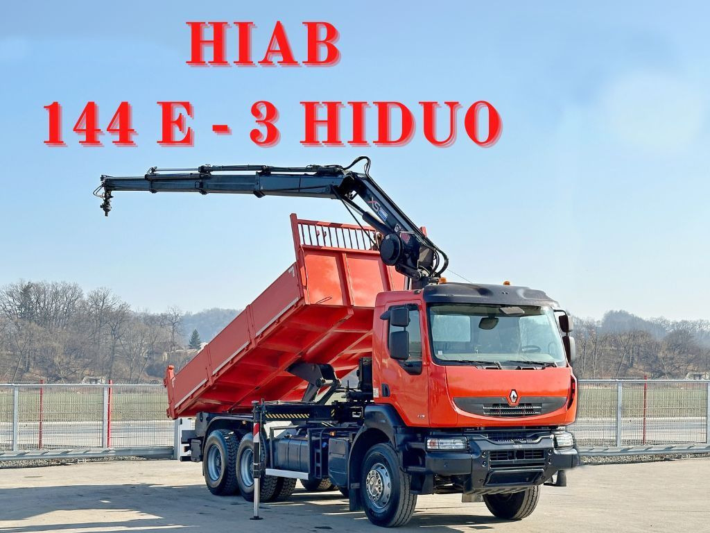 Renault KERAX 430* HIAB 144 E-3 HIDUO + FUNK / 6x4  - Автоманипулятор, Самосвал: фото 1