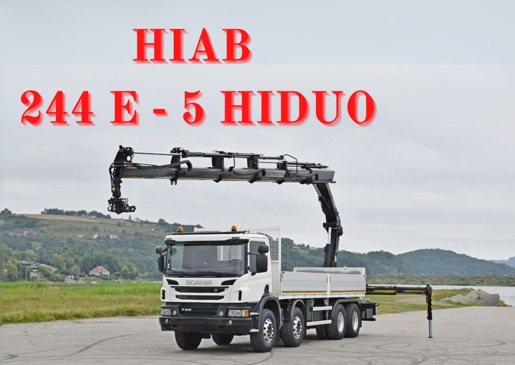 Scania P 410 * HIAB 244 E - 5 HIPRO + FUNK * 8x4 * TOP - Автоманипулятор, Грузовик бортовой/ Платформа: фото 1 Scania P 410 * HIAB 244 E - 5 HIPRO + FUNK * 8x4 * TOP - Автоманипулятор, Грузовик бортовой/ Платформа: фото 1