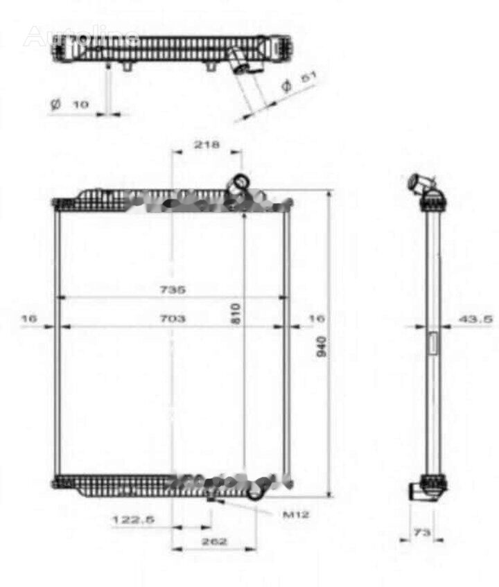 Water radiateur 5010619804   Renault RVI PREMIUM DXI truck - Радиатор для Грузовиков: фото 1