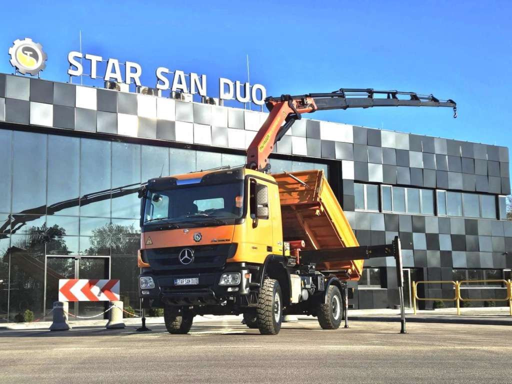 Mercedes-Benz  ACTROS 1841 4x4 PALFINGER PK 22002 CRANE KIPER - Самосвал, Автоманипулятор: фото 1