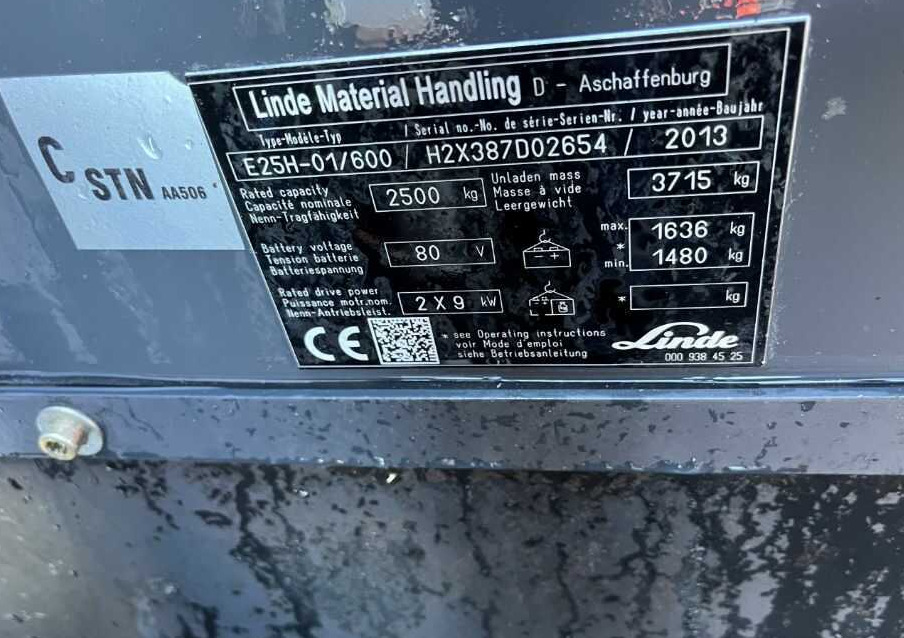 Linde E25H-01/600 - Электропогрузчик: фото 4 Linde E25H-01/600 - Электропогрузчик: фото 4