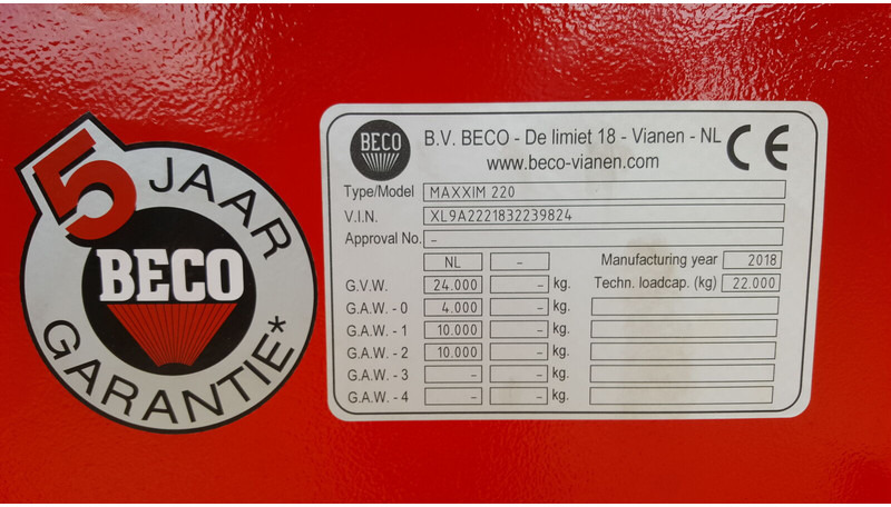 Beco Maxxim 220 в лизинг Beco Maxxim 220: фото 9
