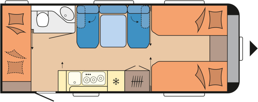 Hobby MAXIA 595 KML - Прицеп дача: фото 1