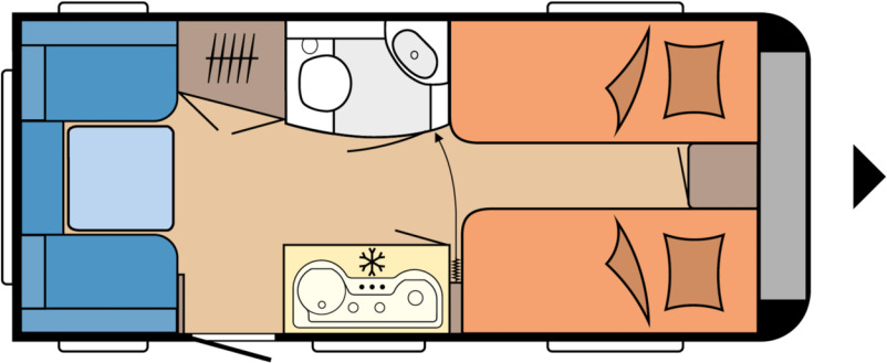 Hobby ONTOUR 460 DL - Прицеп дача: фото 1
