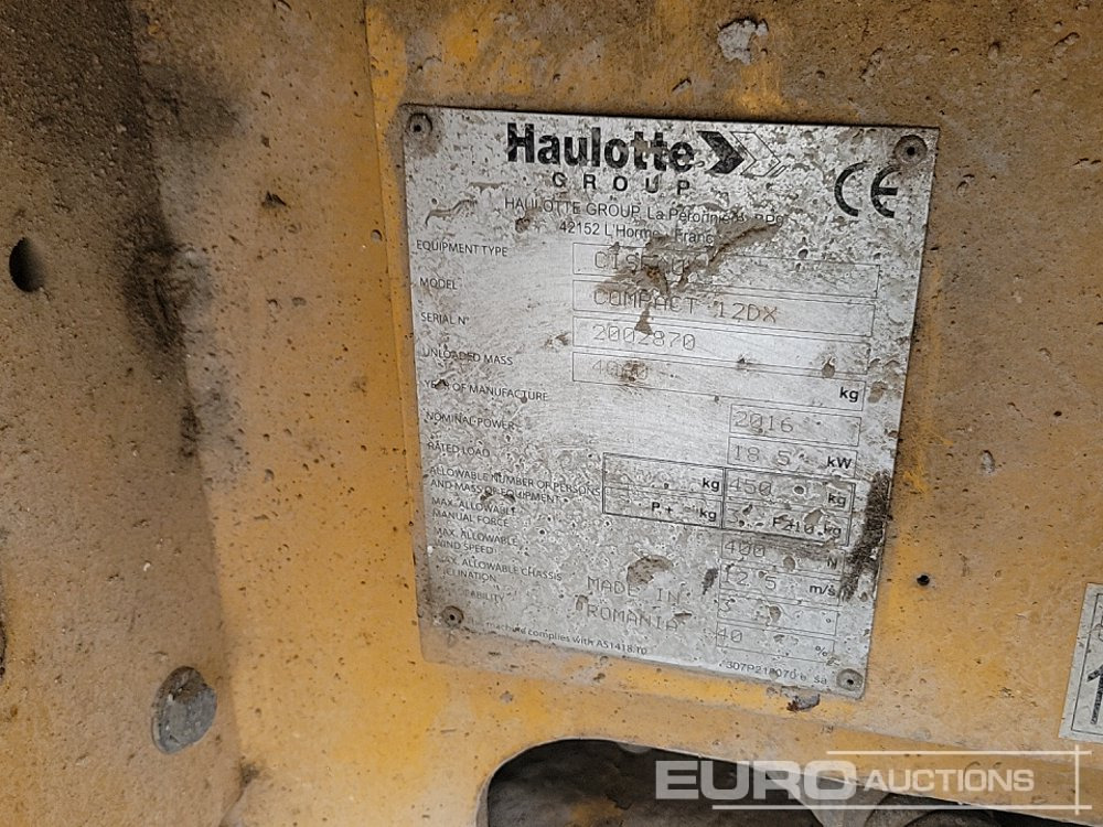 Подъёмник 2016 Haulotte COMPACT12DX: фото 38