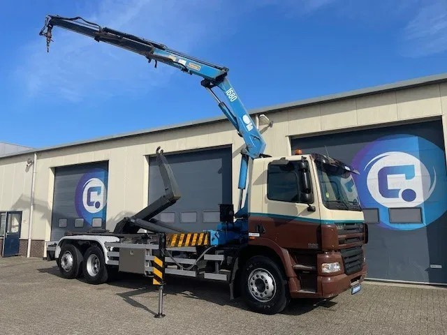 DAF CF 85.340 6X2 Euro 3 - Haakarm containersystem - Hooklift - Abrollkipper - Year 2004 - HMF 1680-K2 Crane - Grua - Ladekran - Autolaadkraan - Крюковой мультилифт, Автоманипулятор: фото 1 DAF CF 85.340 6X2 Euro 3 - Haakarm containersystem - Hooklift - Abrollkipper - Year 2004 - HMF 1680-K2 Crane - Grua - Ladekran - Autolaadkraan - Крюковой мультилифт, Автоманипулятор: фото 1