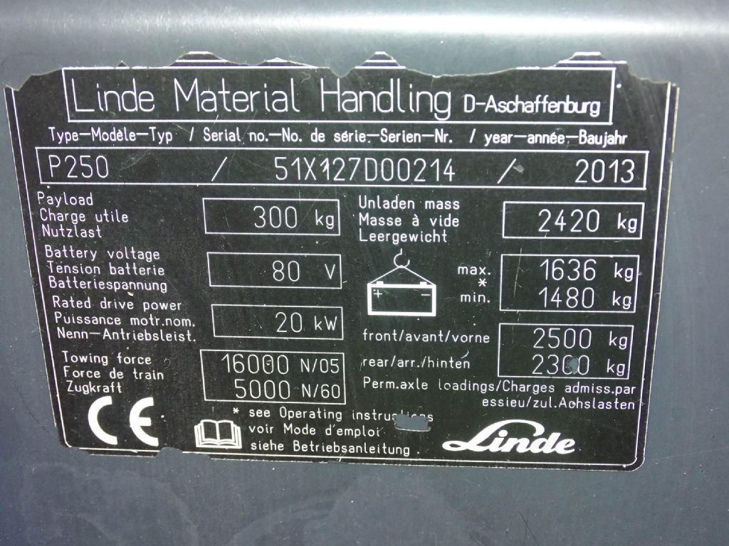 Linde P250 - Складской тягач: фото 5 Linde P250 - Складской тягач: фото 5
